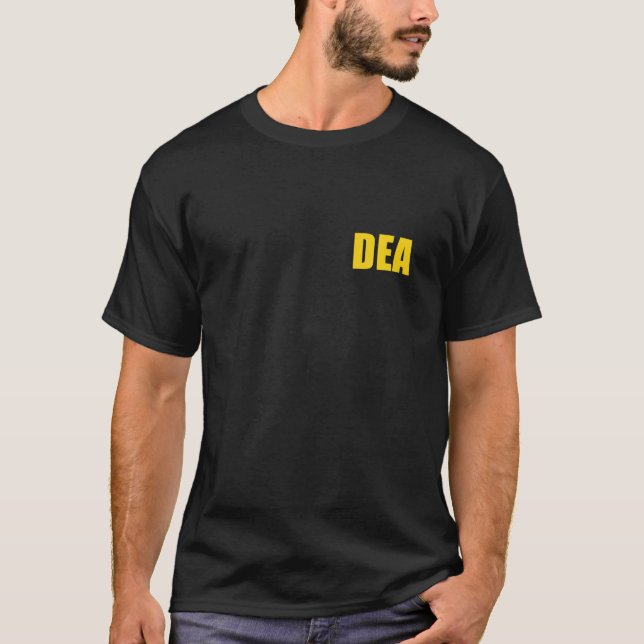 DEA Agent Funny Halloween Costume Navy Gold Tee Sh (Front)
