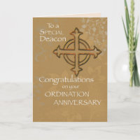Deacon 20th Ordination Anniversary, Antique Gold L