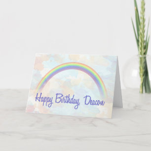 Deacon Birthday, Rainbow of Blessings Card