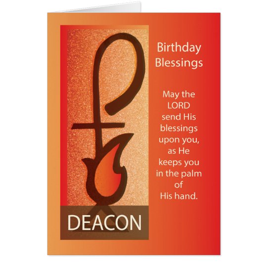 Deacon Birthday, Shepherd Staff & Flame Religious Card