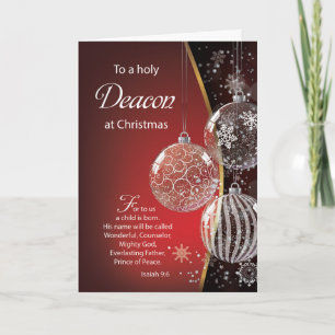 Deacon Christmas Bible Quote Ornaments  Card