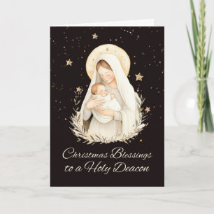 Deacon Christmas Blessings Madonna and Child Card
