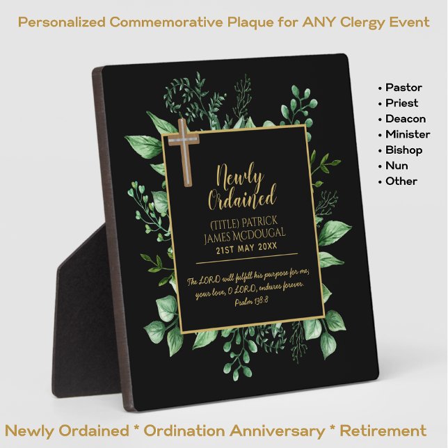 DEACON Newly Ordained Verse Gift Commemorative Plaque (Creator Uploaded)