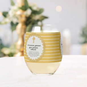 DEACON Newly Ordained Verse Gift Commemorative Stemless Wine Glass