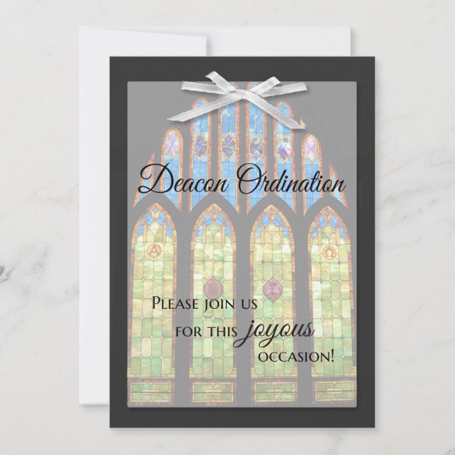 Deacon Ordination Invitation - Stain Glass (Front)