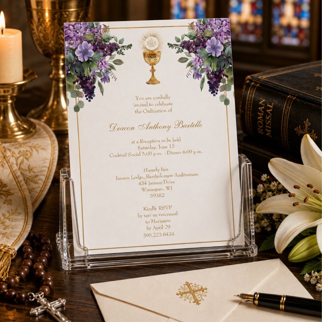 Deacon Priest Ordination Reception Invitation (Creator Uploaded)