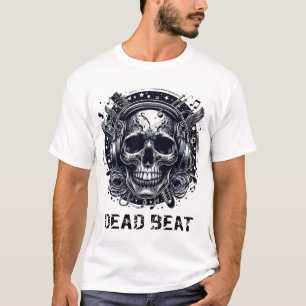 Dead Beat   Skull Music Lover T-Shirt