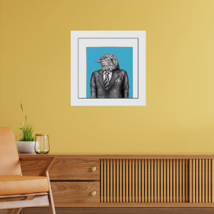 Dead Bird in Black Suits (Old-School Blue) Poster