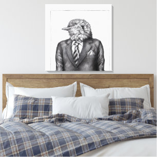Dead Bird in Black Suits (Snow) Canvas Print