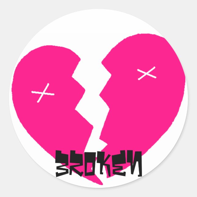 dead broken heart sticker (Front)