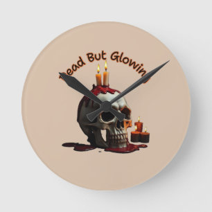 Dead But Glowing Halloween Round Clock