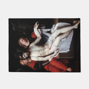 Dead Christ Supported by Two Angels (Ribalta) Doormat