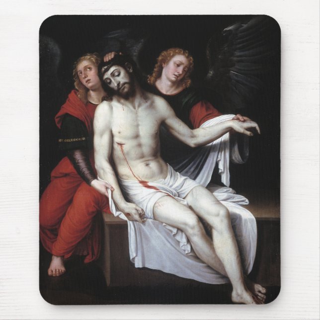 Dead Christ Supported by Two Angels (Ribalta) Mouse Mat (Front)
