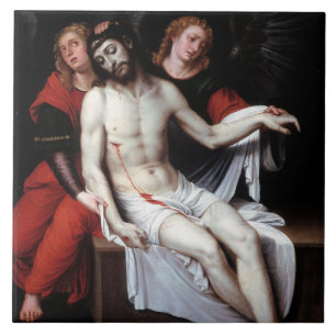 Dead Christ Supported by Two Angels (Ribalta) Tile