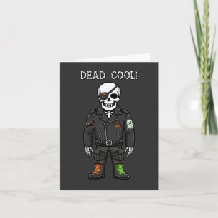 Dead Cool Skeleton Biker Halloween Holiday Card