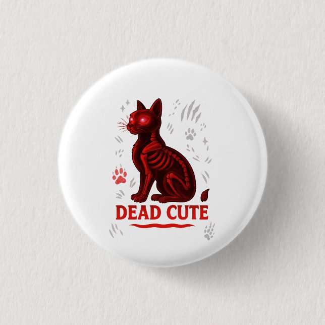 Dead Cute – Halloween Cat T-Shirt 3 Cm Round Badge (Front)