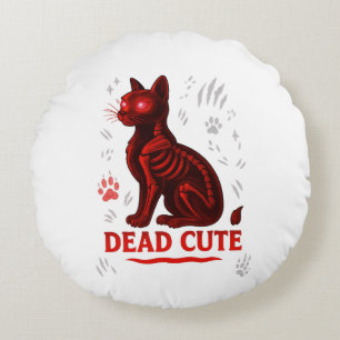 Dead Cute – Halloween Cat T-Shirt Round Cushion