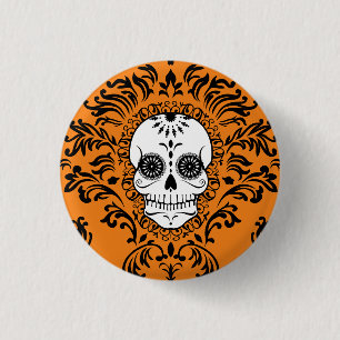 Dead Damask - Chic Sugar Skull Button Pin