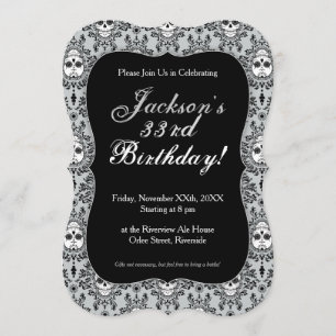 Dead Damask - Chic Sugar Skull Custom Invitations