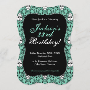 Dead Damask - Chic Sugar Skull Custom Invitations