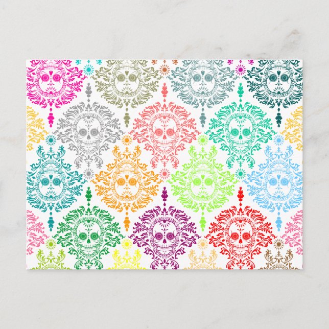Dead Damask - Chic Sugar Skull Postcard (Front)