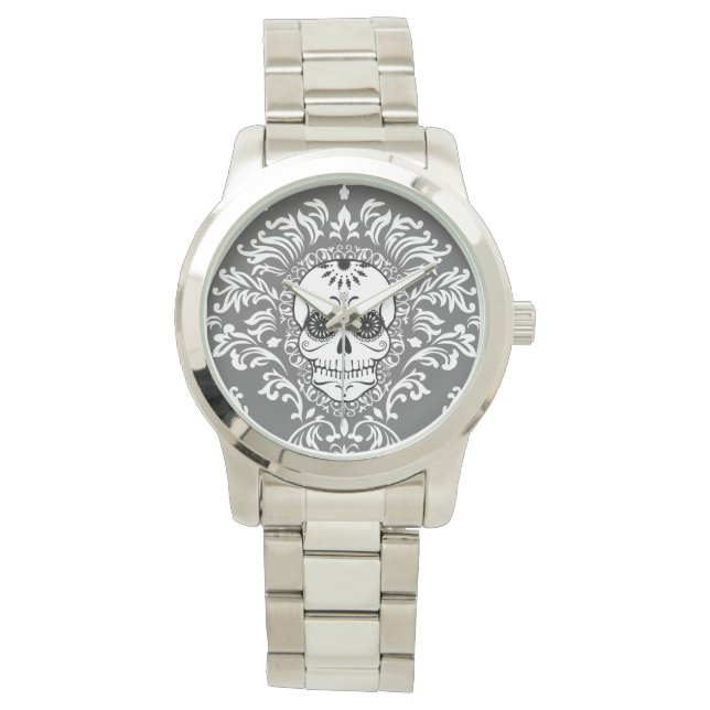 Dead Damask - Chic Sugar Skull Wrist Watch (Front)