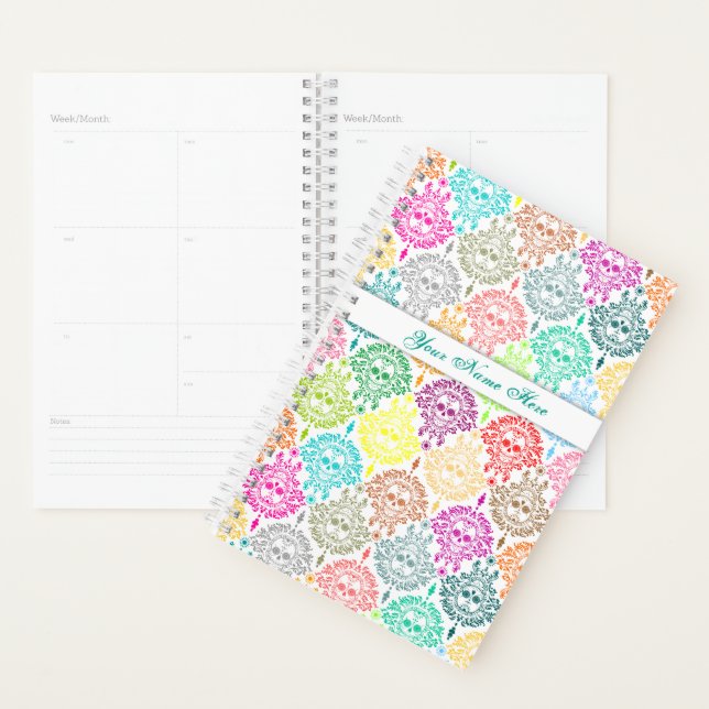 Dead Damask Colourful Chic Sugar Skulls Planner (Display)