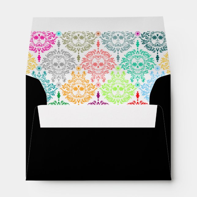 Dead Damask - Custom Chic Sugar Skulls Envelope (Back (Bottom))