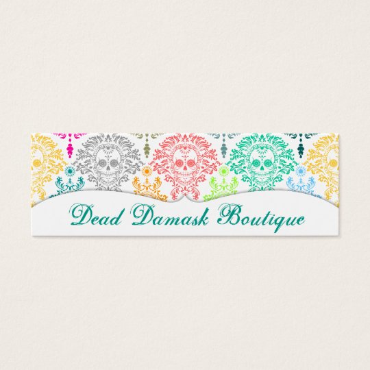 Dead Damask - Custom Skinny Sugar Skull Bizcards Mini Business Card