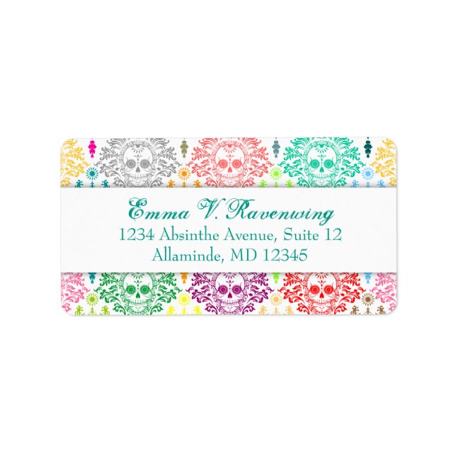 Dead Damask - Custom Sugar Skull Address Labels (Front)