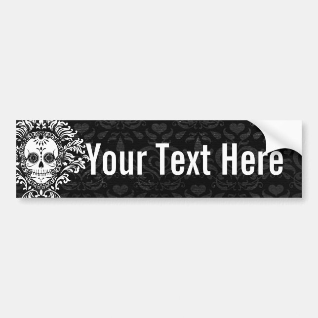 Dead Damask - Custom Sugar Skull Bumper Sticker (Front)