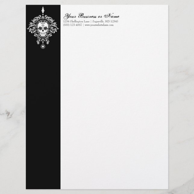 Dead Damask - Custom Sugar Skull Letterhead (Front)