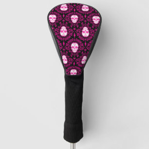 Dead Damask Hot Pink Sugar Skulls Golf Cover