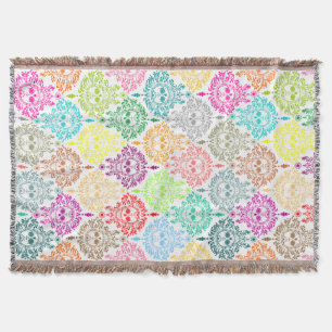 Dead Damask Sugar Skull Throw Blanket