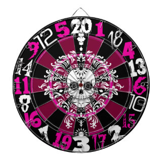 Dead Damask - Violet & Black Sugar Skull Dartboard