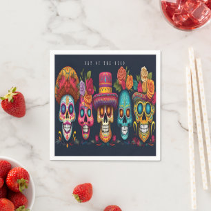 Dead Day Party Sugar Skull Halloween Holiday Napkin