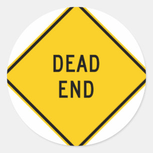 Dead End Highway Sign Classic Round Sticker