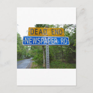 DEAD END NEWSPAPER ROAD POSTCARD