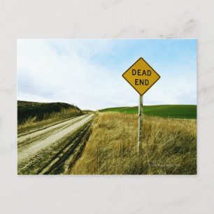 Dead end traffic sign, Palouse, Washington Postcard