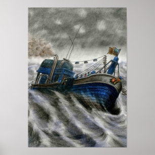 Dead Eye Poster, Boat in Colour by Vannak Anan Poster