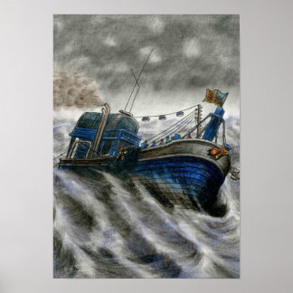 Dead Eye Poster, Boat in Colour by Vannak Anan Pru Poster