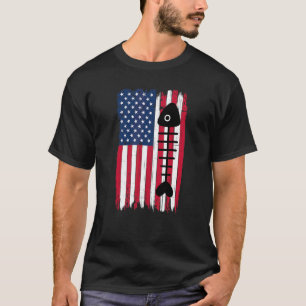 Dead Fish Bones Silhouette American Flag Usa Patri T-Shirt