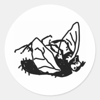 Dead Fly Classic Round Sticker