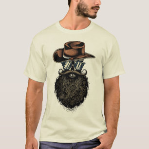 dead_head_hipster_skull_cowboy_hat_ba T-Shirt
