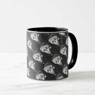 DEAD HEAD SANTA SKULL, CHRISTMAS SKELETON HUMOR MUG
