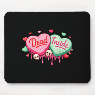 Dead inside anti-valentines day hearts funny meme mouse mat