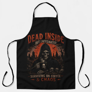 Dead Inside But Caffeinated Funny Barista Apron