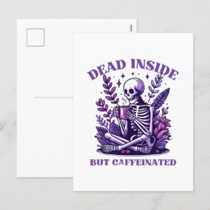 Dead Inside But Caffeinated Holiday Postcard