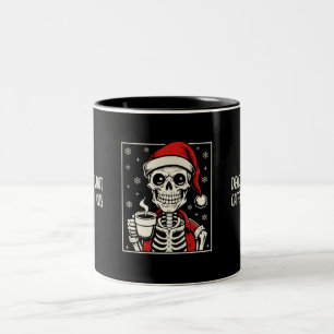 Dead Inside But Caffeinated & Jolly Skeleton Two-Tone Coffee Mug