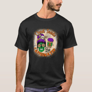 Dead Inside But Caffeinated Messy Bun Mum Skull Ha T-Shirt